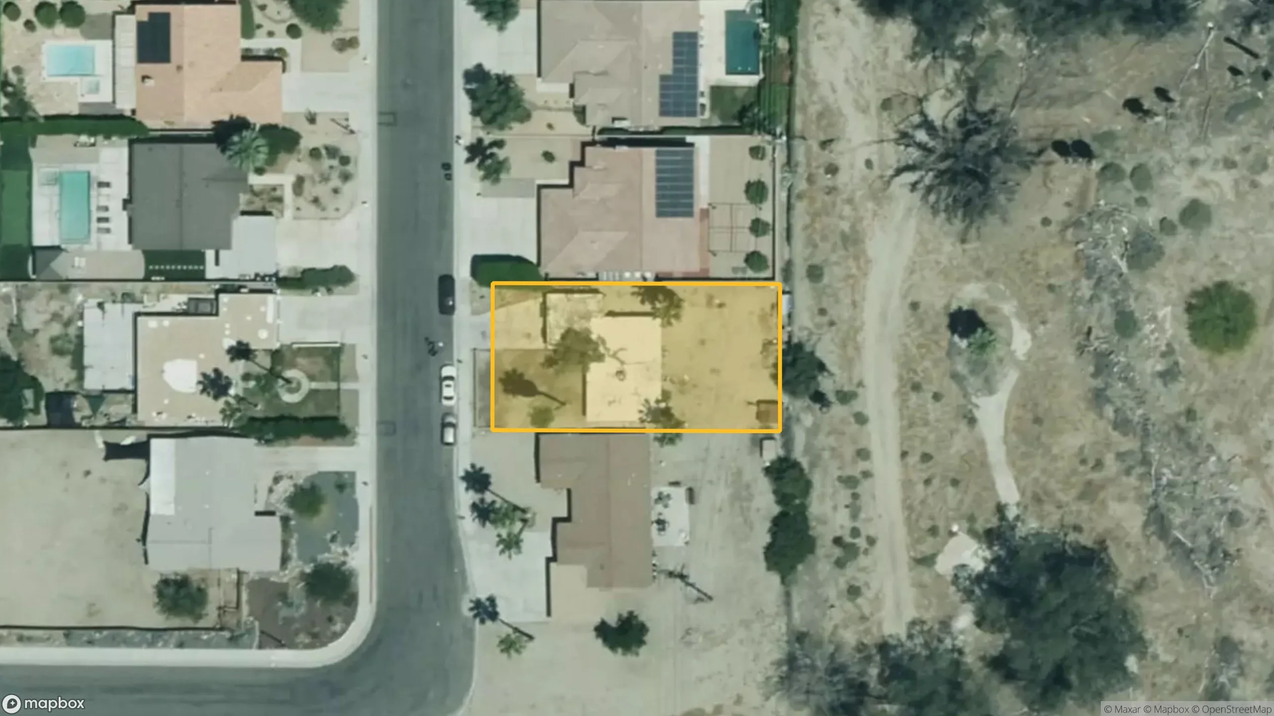 2210 Marguerite St, Palm Springs, CA 92264 — aerial view of the parcel